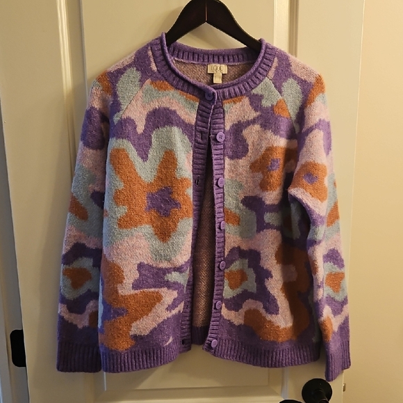 LOGO by Lori Goldstein Sweaters - 🫧LOGO by Lori Goldstein| EUC Abstract Colorful Button Front Cardigan| W Sz. S